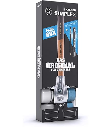 Halder Simplex 3117.040 Mallet Bonus Box Set – 12oz With 2 Extra Rubber Faces, Carpenter Pencil & Holder