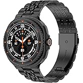 Metal Band Compatible with Samsung Galaxy Watch 8 40mm 44mm/8 Classic 46mm Band Men Women, Titanium Stainless Steel Chain Strap with Folding Clasp for Galaxy Watch 8 Bands