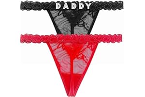LVCHENG 2-Pack Women's Personalized Thongs with, Custom Name Underwear Panties