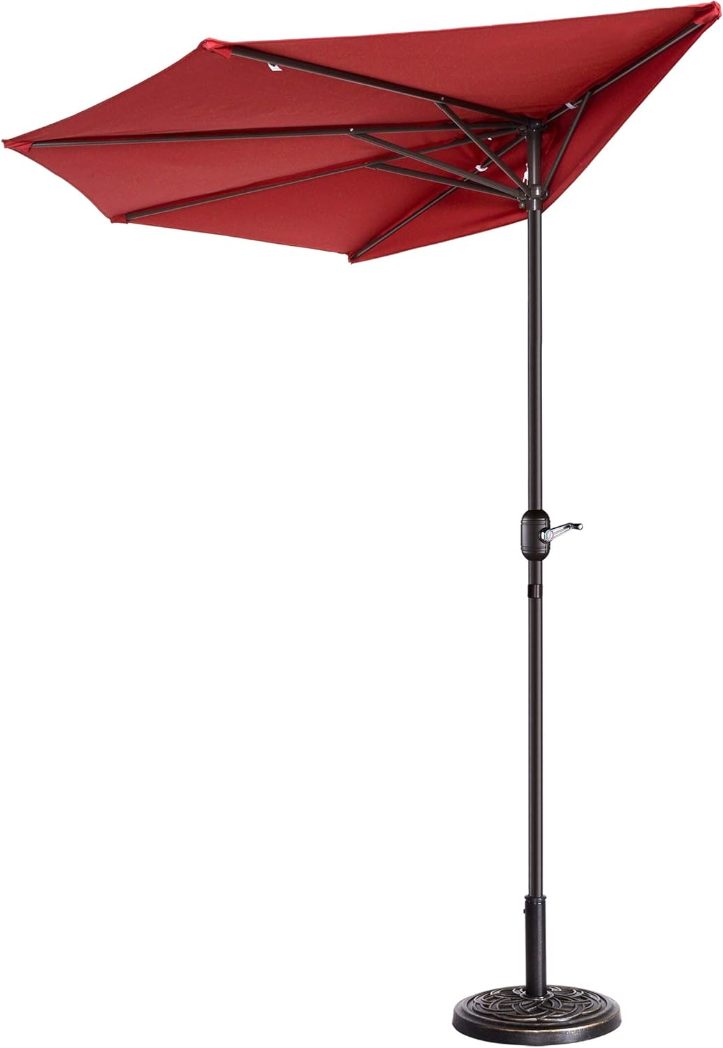 Amazon Com Villacera 83 Out5463 9 Outdoor Patio Half 5 Ribs Fade Resistant Condo Or Townhouse Umbrella In Red Garden Outdoor