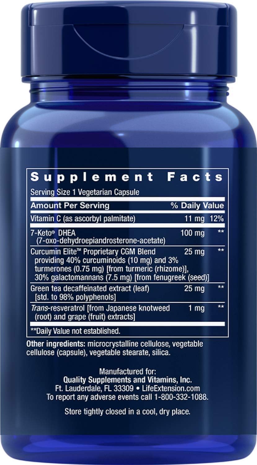 Life Extension 7-Keto dhea Metabolite, 60 Vegetarian Capsules: Health & Personal Care