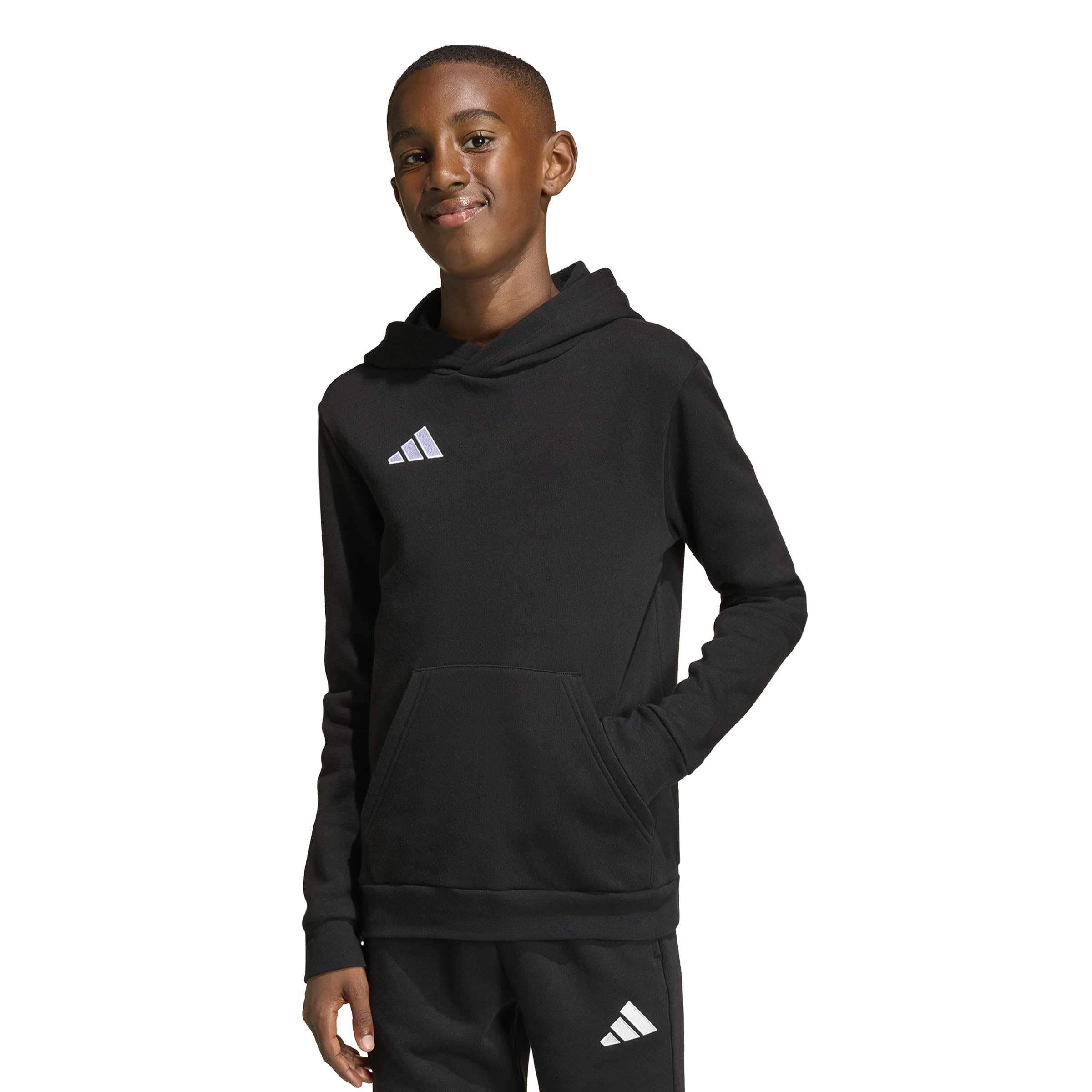 adidas Unisex Kinder Entrada26 Hoodie Kids Sweatshirt, Black/White, 5-6 Years