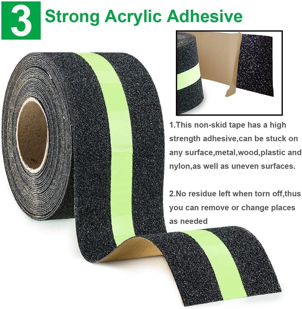 Anti Slip Safety Grip Tape 5cm x 9M Green Glowing In The Dark Non Skid