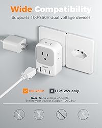 TESSAN Switzerland Travel Plug Adapter, Type J