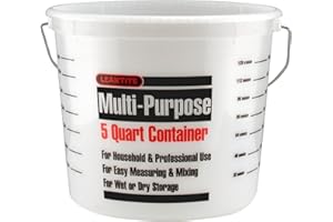 Leaktite 35054 L50CLR 5 Qt Clear Measure Plastic Pail w/Metal Ring