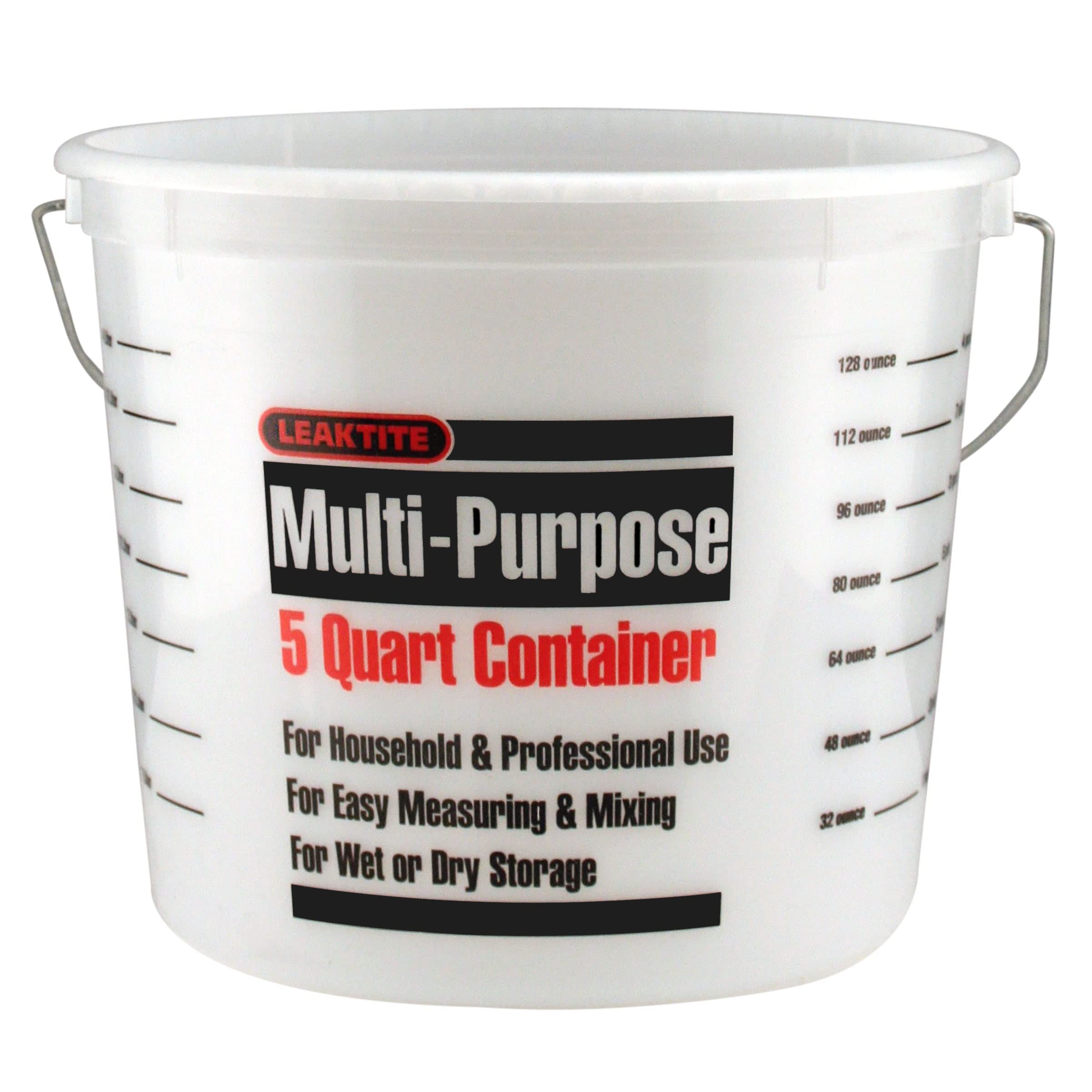 Photo 1 of Leaktite 35054 L50CLR 5 Qt Clear Measure Plastic Pail w/Metal Ring
