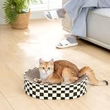 Conlun Cat Scratching Board 2 in 1 Oval Cardboard Lounge Bed Medium view 8