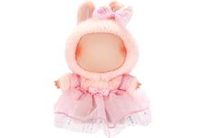 ALTRJO Designed for Labubu Clothes, Adorable Chic Dress Set for 17cm Labubu Dolls, Doll Clothes for Labubu Accessories (NO Doll) (Pink Gauze Skirt + Hairband)