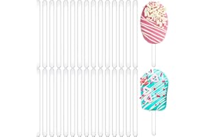 ROMOOA 30 Pieces Acrylic Sticks Reusable Cakesicle Sticks Cake Pop Mold Mirror Ice Pop Sticks Ice Cream Cakesicle Mold for Home Cake Candy Gifts Party Craft (Transparent,6 Inches)