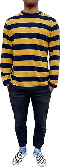 Amazon ロプクス Lopks ボーダー ビックサイズ ロングスリーブ ボーダーtシャツ ロンt トップス クルーネック カットソー 長袖 大きいサイズ メンズ ユニセックス ルーズシルエット ６色 Tシャツ カットソー 通販