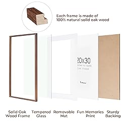 20x30 Oak Wood Picture Frame, 20"x30" Poster Frame