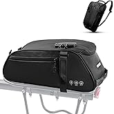 OFFBONDAGE Bike Rack Bag with 3-Digit Combination Lock, Reflective Waterproof Bike Bags for Bicycles Rear Rack, 8L Bike Trunk Bag with Multi-Pocket, Bike Backpack with Shoulder Strap