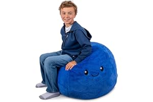 Big Joe Blueberry PlushiPals Super Soft Bean Bag Chair for Kids, Ultra-Soft Plush Polyester Blend, 2.5 feet Refillable