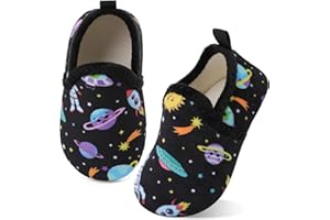XIHALOOK Toddler Boys Girls House Slippers with Microfleece Lining Cozy Household Shoes Non-slip for Kids