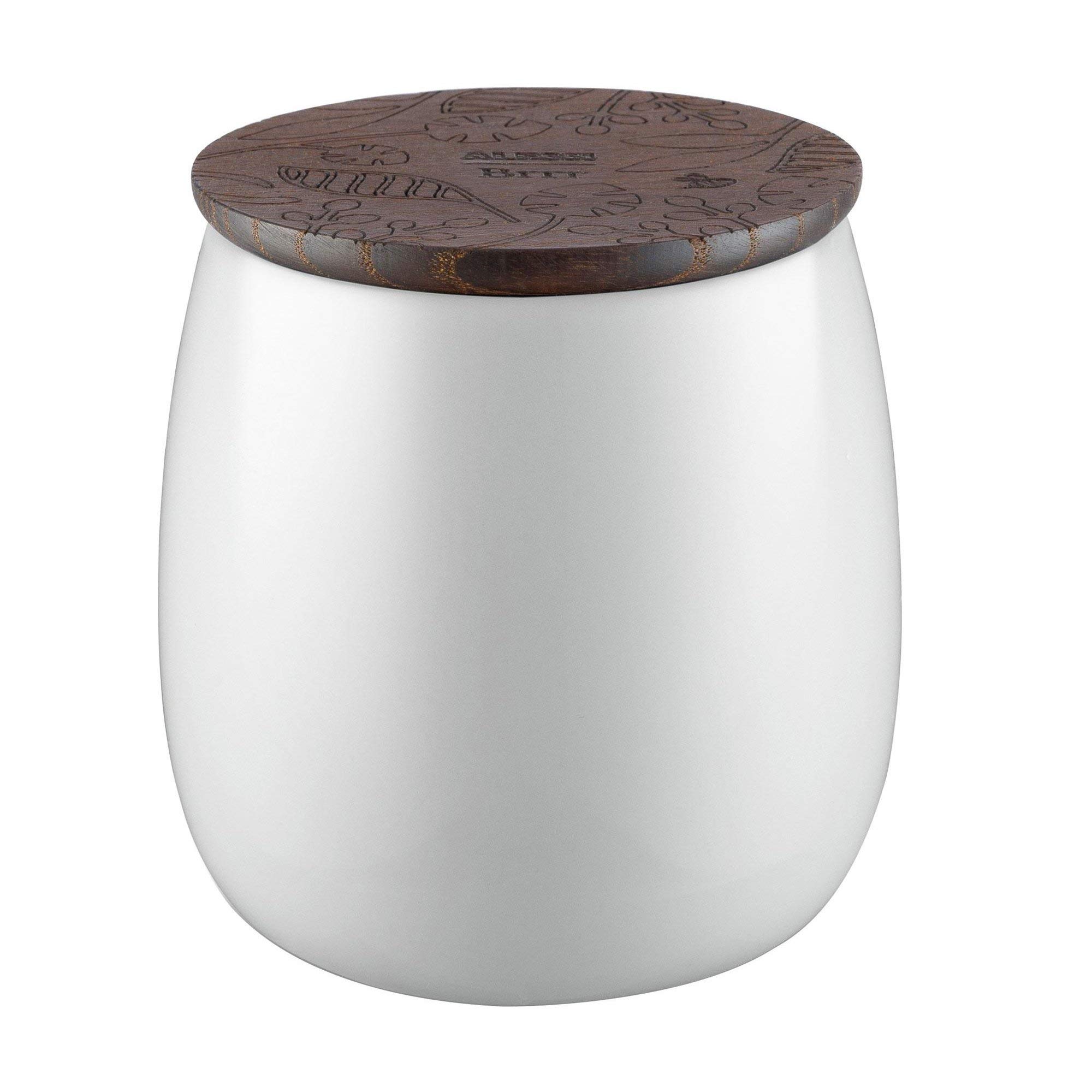 Alessi MW62S 1 W Brrr, Scented candle, vegetable-based wax. Porcelain bowl and wooden lid. Brrr fragrance. 8.8 oz.