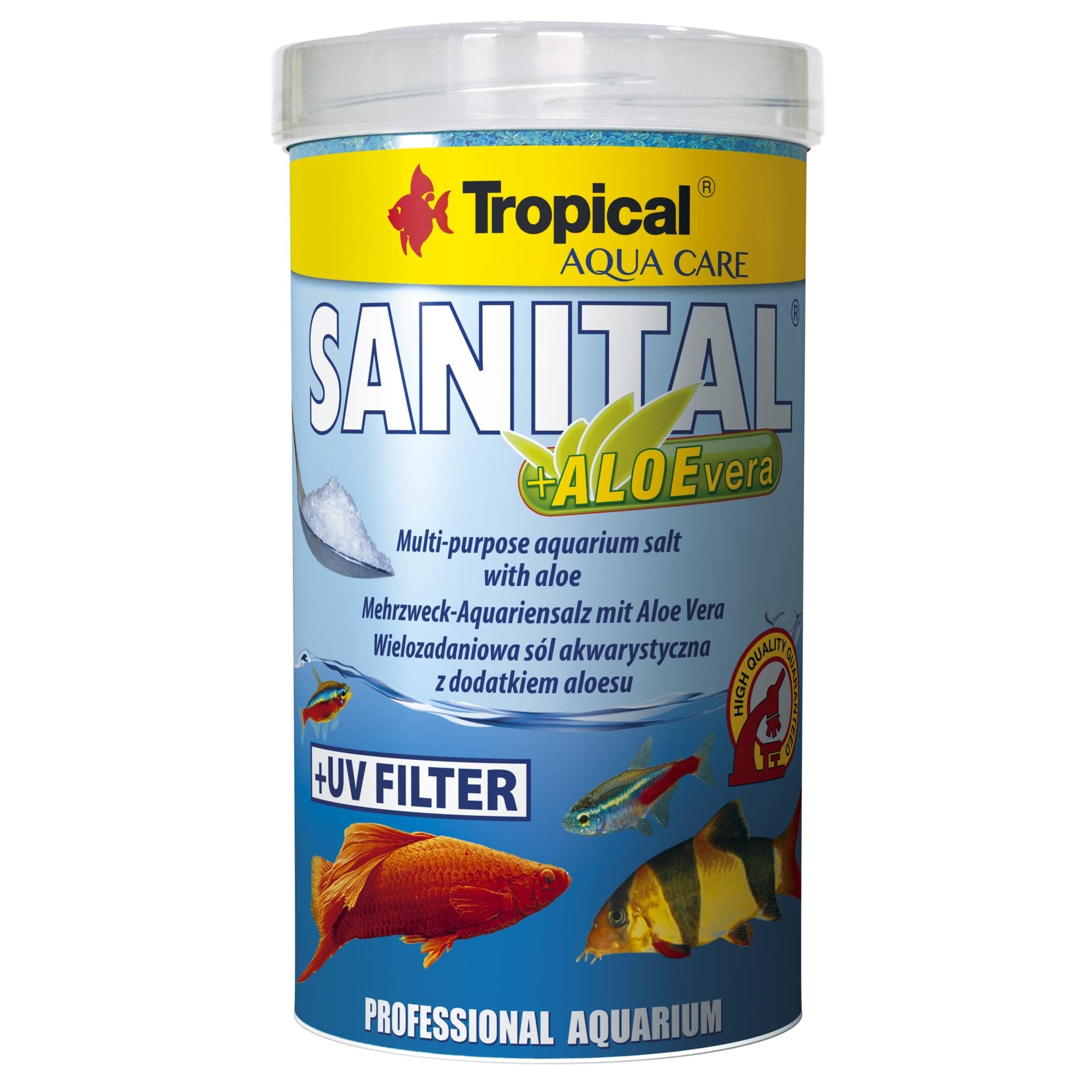 TROPICAL M161342 Tr Sanital+Aloevera Sól Do Akwarium 500 ml / 600 g 80325, 1000 ml