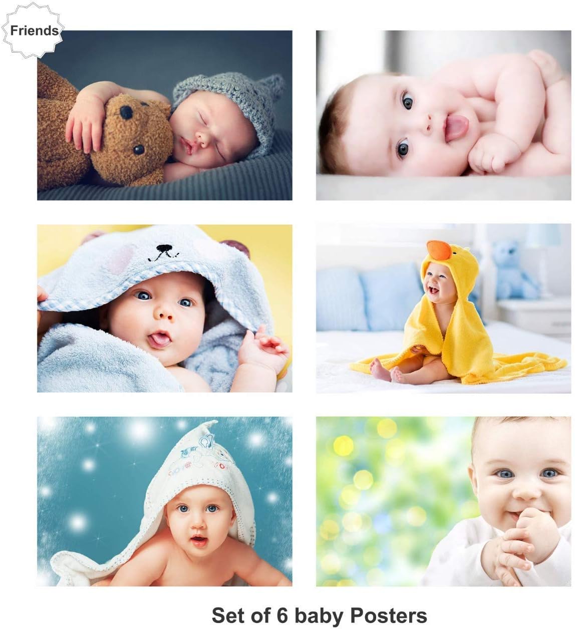FRIENDS OFFICE AUTOMATION Baby Posters for Pregnant Women (12 X 18 Each Poster, Paper, Multicolour) - Set of 6