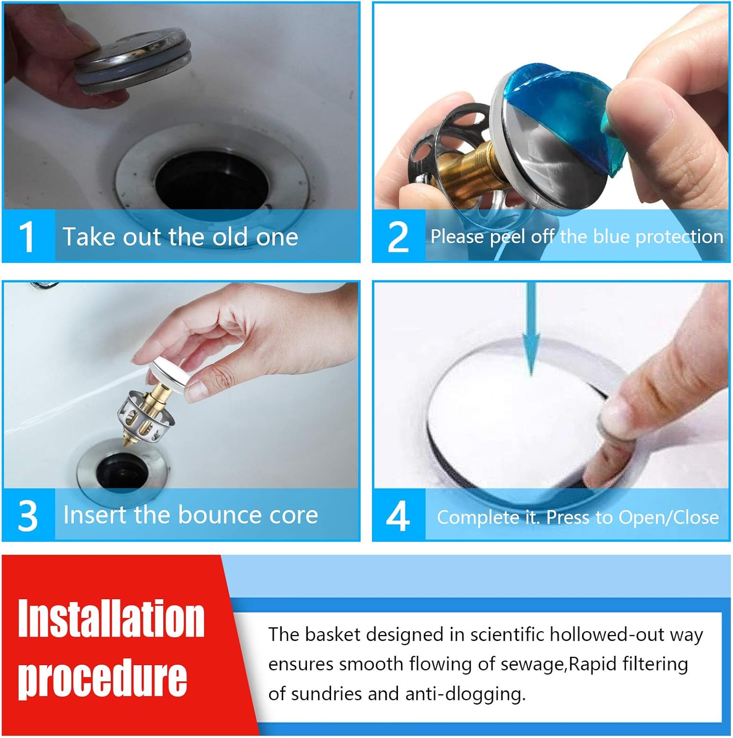 2 Pcs Basin Pop Up Drain Filter Tub Pop Up Drain Stopper Kitchen Bathroom Sink Stopper Replacement Sink Drains Bathroom Fixtures Urbytuscom