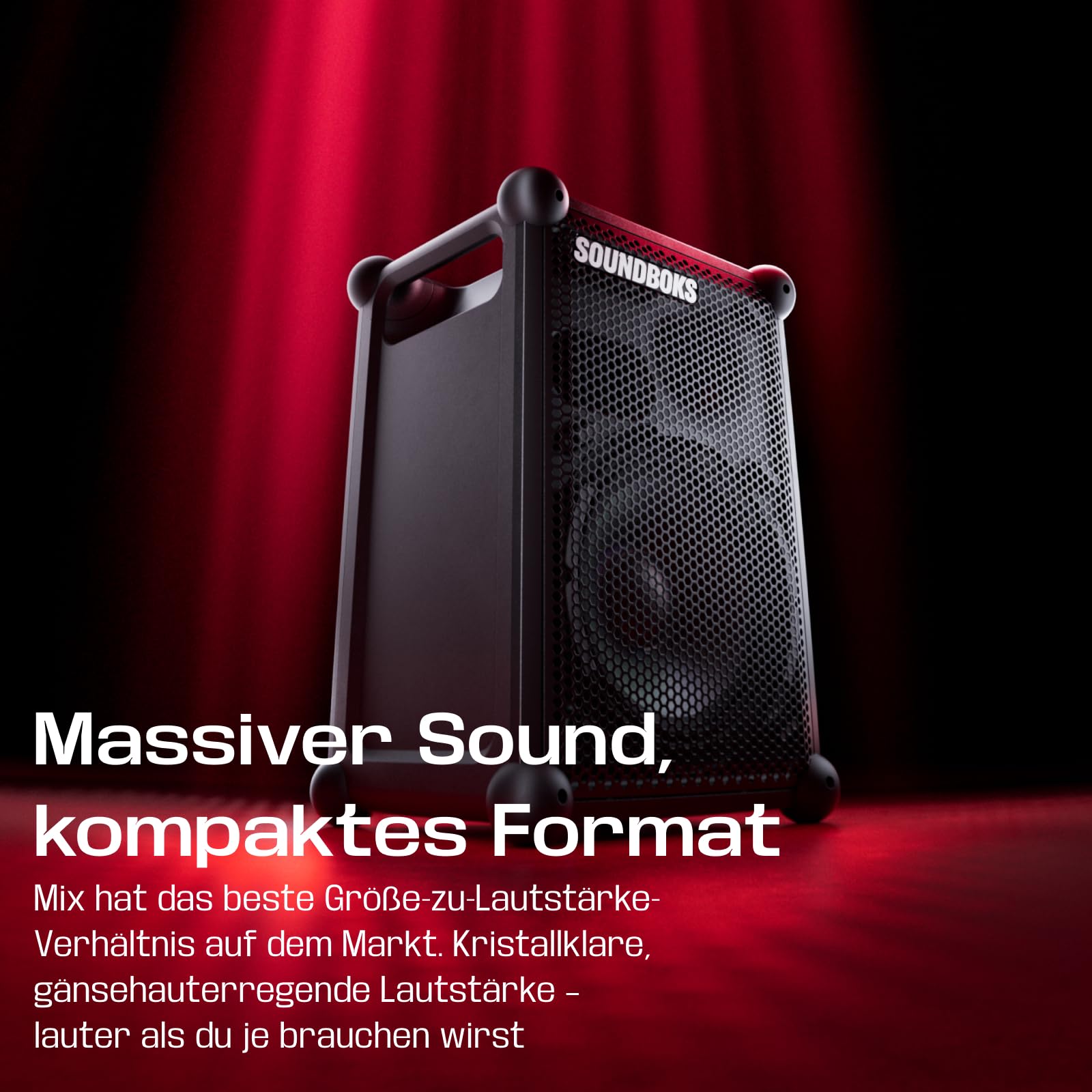 SOUNDBOKS Mix – Tragbarer Bluetooth-Lautsprecher – Robust & Wetterfest (IP65) – USB-C Akku – Extrem Laut – 121dB – Indoor & Outdoor Speaker – 40 Stunden Laufzeit – (Schwarz) 3