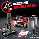 REHKITTZ 2000 Lumen LED Torch (2 Pack) Super Bright, 5 Modes, Focus Zoom view 2