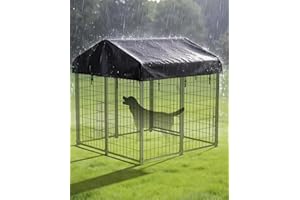 PawGiant Outdoor Dog Kennel Cover Replacement, Waterproof UV-Resistant Cover for 4x4x4.5 ft Large Dog Enclosure