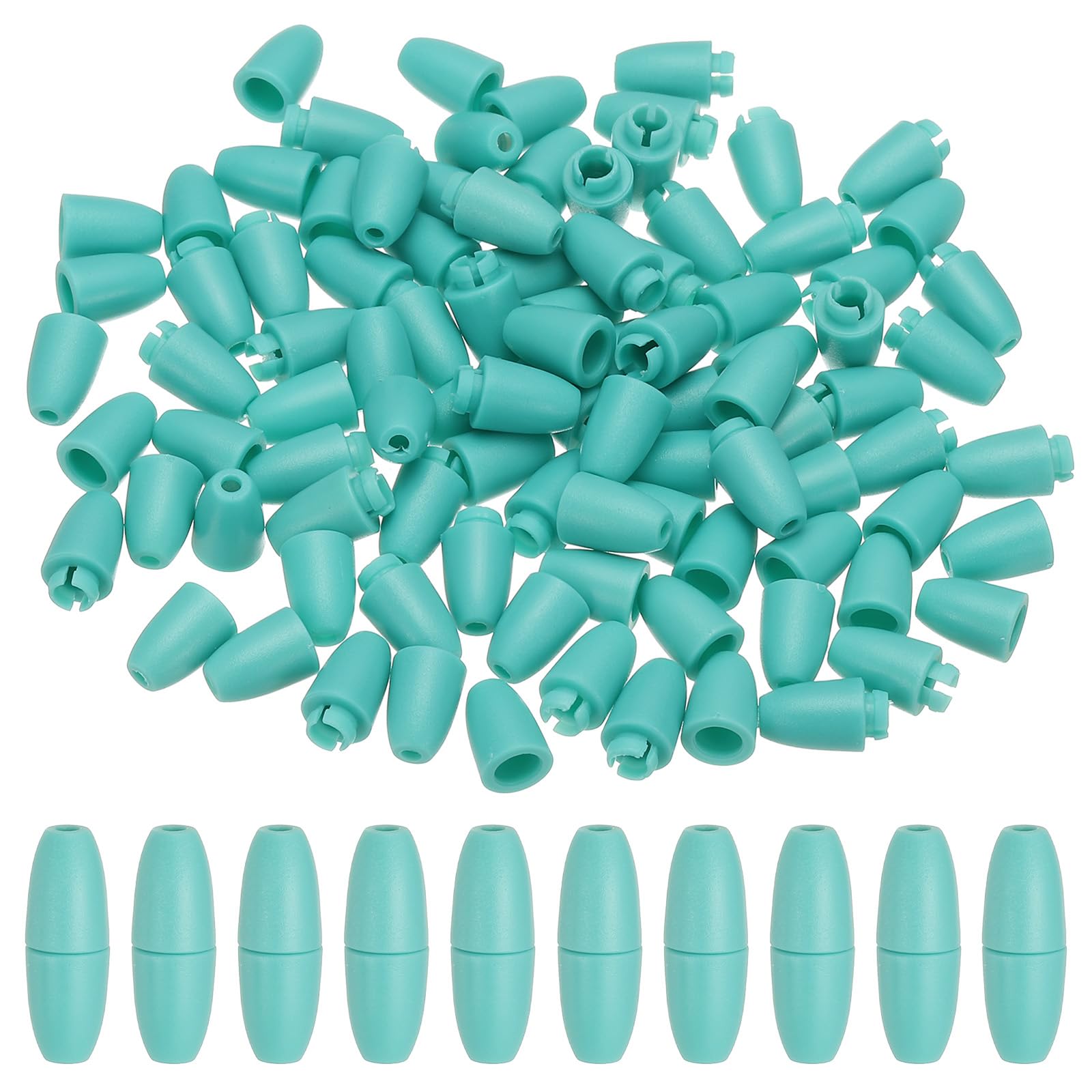 PATIKIL 24mm Breakaway Clasps, 50 Set Plastic Bead Barrel Connectors Lanyard Clips for Necklace Lanyard Bracelet Jewelry Making DIY Craft, Lake Blue