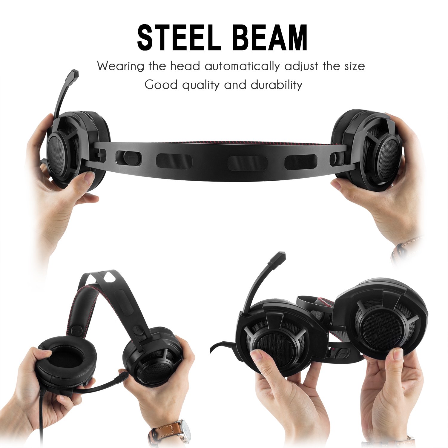 KOTION EACH Auriculares Bluetooth Wireless Headset B3506 Plegable Gaming Headset v4.1 con Microfono para PS4 PC MAC Smartphones Ordenadores(Blanco+Azul)