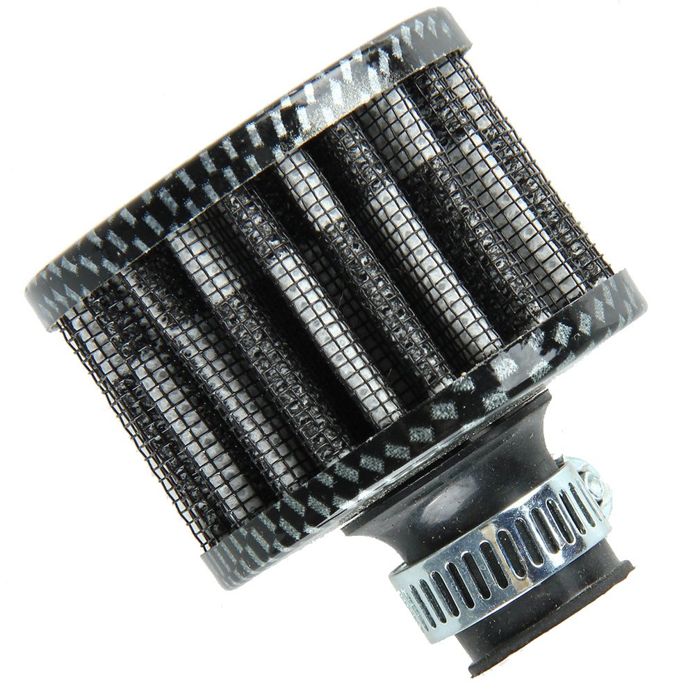 Mintice 12mm Mini Carbon Fiber Universal Car Motor Cone Cold Clean Air Intake Filter Turbo Vent Vehicle