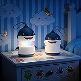 WORKPRO 2-Pack Kids Camping Lanterns with RGB Lights, Battery Powered with Lanyard, Fun Night Light Gifts for Kids - Shark Design