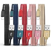 5Pack(2/2/4/4/6FT) Phone Charger Cable, Nylon Braided Fast Charging Cord Compatible with Phone14/13/12/11Pro Max/XS MAX/XR/XS