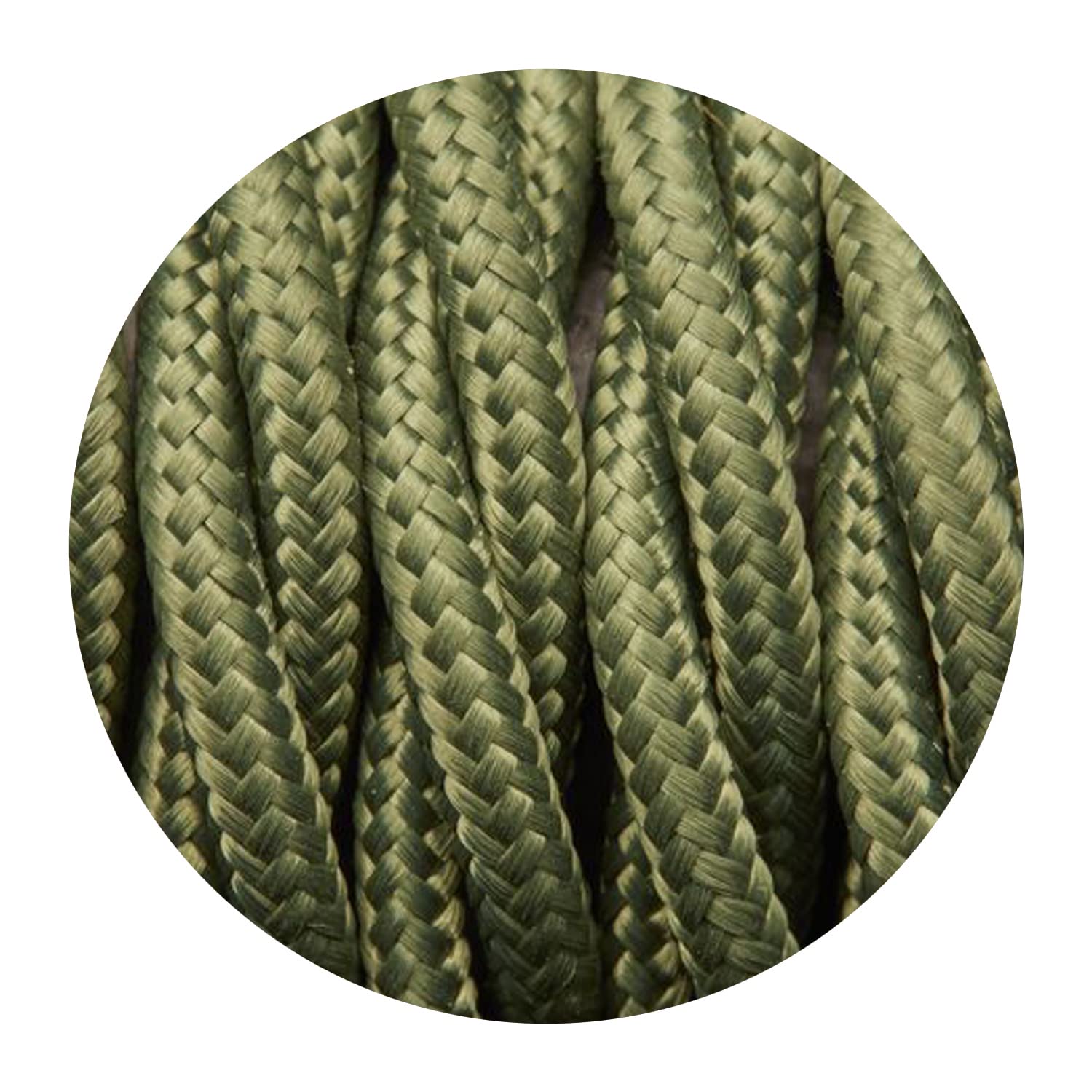 LEDSone Fabric Twisted Flex Cable 16.4ft/5m Army Green 2 Core E27 Vintage Braided Decorative Lighting Cord for Pendant Lamp Chandelier Electric Wire — image 1
