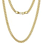 MIMITLTY Stainless Steel 14K Gold/Silver Box Chain for Men,3/4/5MM Necklace Chain for Men Women,Birthday Jewelry Gift with Box