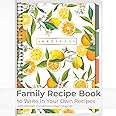 SwiftCube Blank Recipe Book to Write in Your Own Recipes | Kitchen Conversion Chart Magnet Included | Store 220 Recipes, 8 Dividers in Strong Ring Binder | Perfect Family Recipe Journal