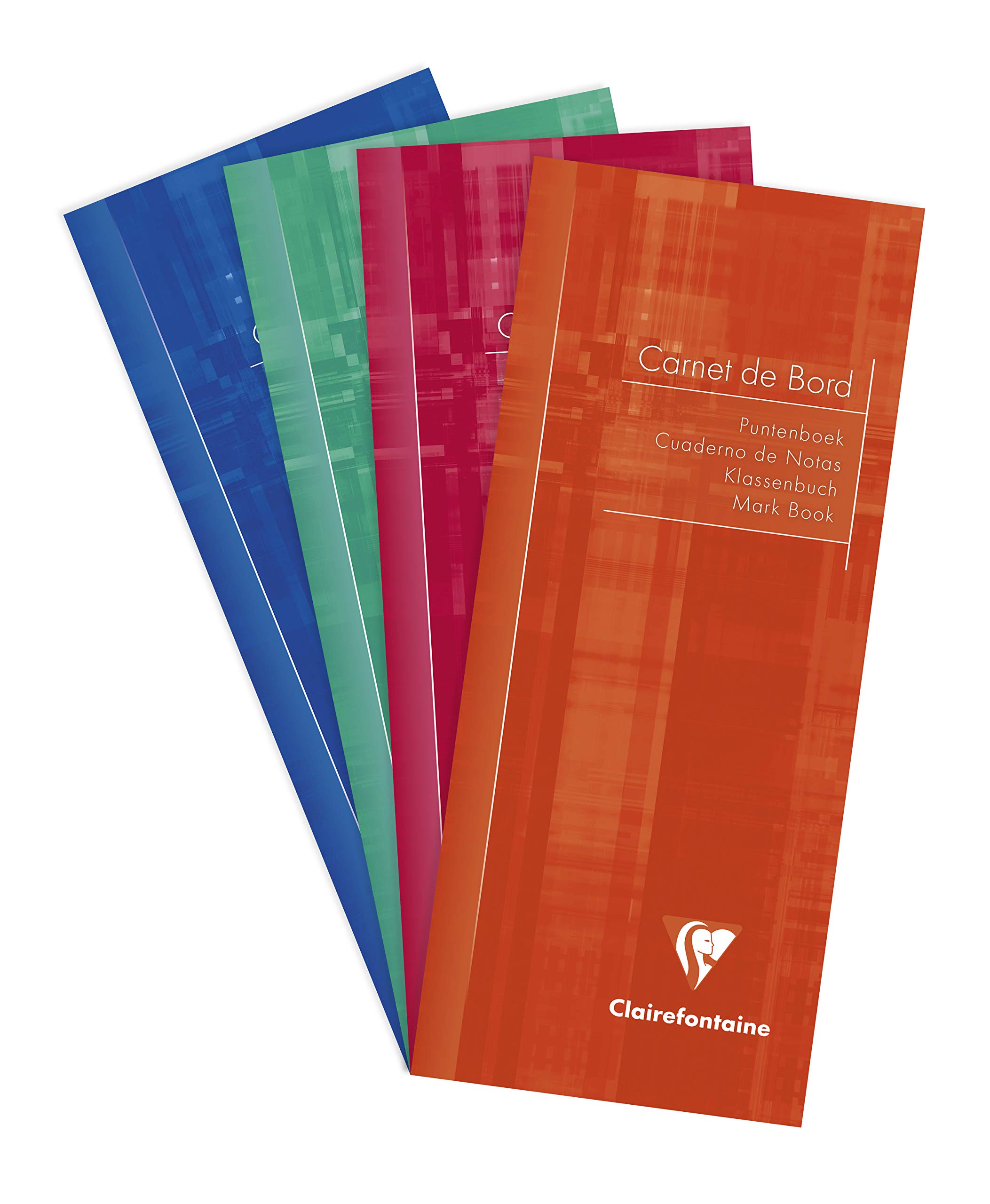 Clairefontaine 3529C Stapled Logbook - 8.5x20 cm - 32 Pages with Detachable Margins - 110 g Green Register Paper - Laminated Card Cover - Random Colour