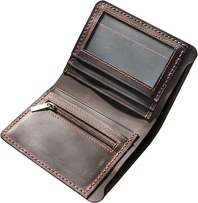 Amazon 二つ折り財布 メンズ 本革 カード入れ ボックス型小銭入れ コンパクト ダークブラウン Dark Brown Ipben 財布