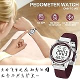Hearkent Pedometer Watch for Women Non Bluetooth 30M Waterproof Red view 4