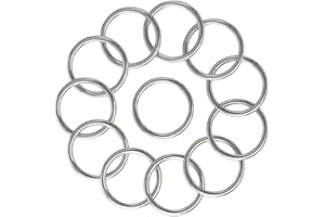 BEYOURD 1-1/2 inch Metal O Rings, Stainless Steel Round Ring Buckles, Solid Welded Metal Ring for Dog Collars, Macrame, Hanging Strap Slings