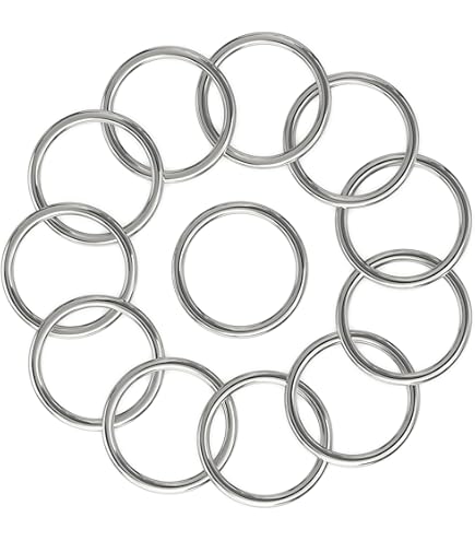 PATIKIL 4 Anelli A D Saldati In Acciaio Inox 316 Grado Marino - 25x22mm Per Macramè, Guinzagli E Fai Da Te