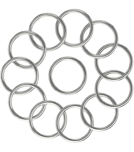 PATIKIL 4 Anelli A D Saldati In Acciaio Inox 316 Grado Marino - 25x22mm Per Macramè, Guinzagli E Fai Da Te
