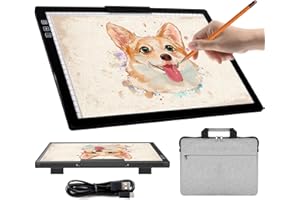 Rechargeable A4 Light Box with Carry Bag, Innovative Stand/Top Clip, iVAOOZE Wireless Light Pad for Cricut Vinyl, Weeding Tools, Diamond Painting, Drawing Crafting Light Board for Tracing, Sketching