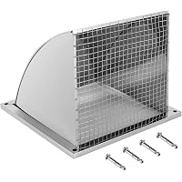 Amazon.com: 8 Inch Wall Vent Cover 304 Stainless Steel Dryer Vent Cover,  Square Duct Vent 12” x 12” Exterior Wall Vent, Exhaust Vent 8 Inch Vent  Hood Wall Exhaust Outdoor with Screen