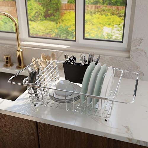 KESOL Medium-Sized Over-The-Sink Dish Drying Rack with Expandable - Main Image
