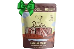 Beg & Barker Pork Jerky for Dogs (4 oz, Pack of 1) - Dog Training Treats - Natural Dog Treats Made in The USA - Grain Free, Diabetic-Friendly, High Protein, Sugar-Free (Pork Dog Jerky)