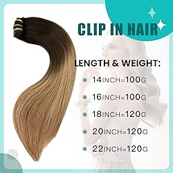 SURNEL Clip in Human Hair Extensions 18 Inch 6pcs