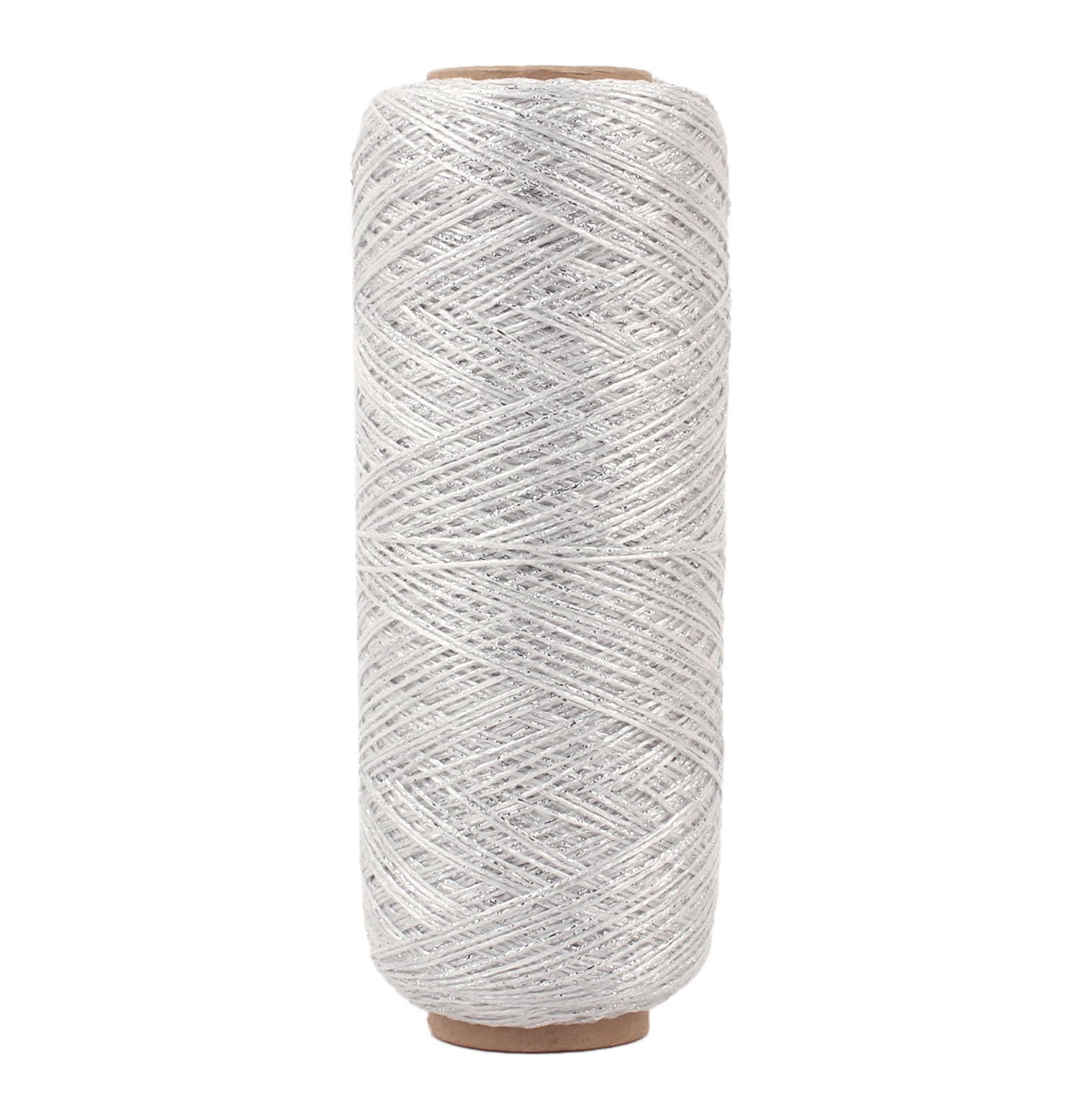 SCYarn 純コード(ポリエステル+メタル) ラメ糸、メタリックヤーン、編み物、かぎ針編み、夏の小物作り 用の毛糸 70g、350m (シルバー) の商品画像