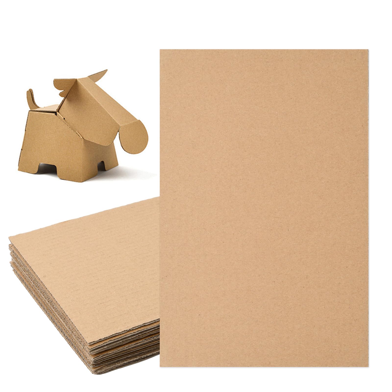 Cozlly A4 Corrugated Cardboard Sheets, 3mm Thick Cardboard Sheets, Cardboard Corrugated, Cardboard Inserts, for Mailing, DIY Crafts, Arts, Packaging