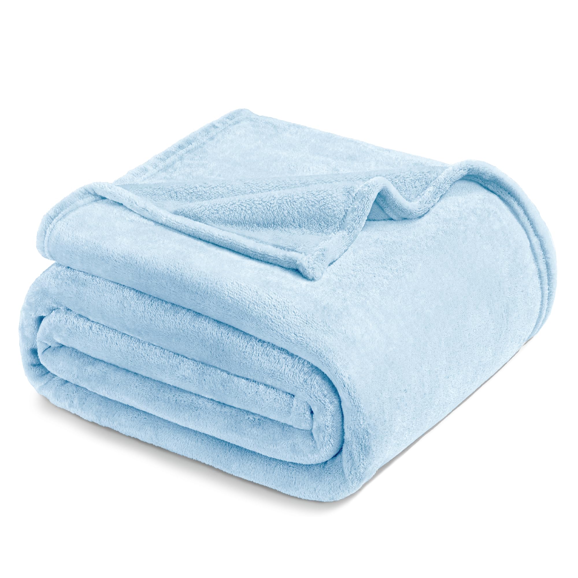Exclusivo Mezcla Fleece Blanket Double Size for Bed, Super Soft and Warm, All Season Use, Cozy, Plush, Lightweight, 150x200 CM, Ice Blue