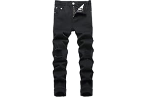 JUNBAOSS Men's Slim Fit Jeans Stretch Ripped Skinny Jeans for Men, Fashion Straight Leg Comfort Flex Waist Casual Pants