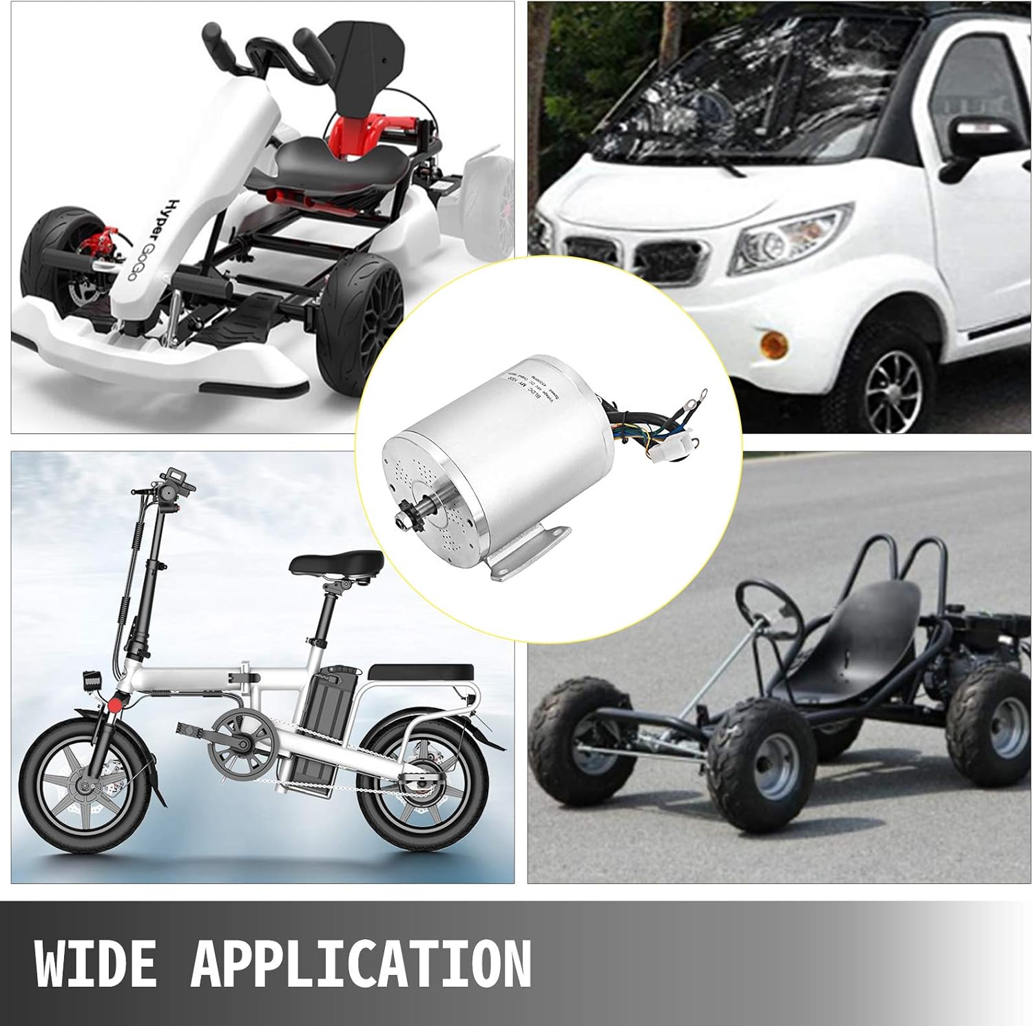 Mophorn 1800W Electric Brushless DC Motor Kit 48V High Speed Brushless Motor with 32A Speed Controller and Throttle Grip Kit for Go Karts E-bike Electric Throttle Motorcycle Scooter and More (1800W) - - 