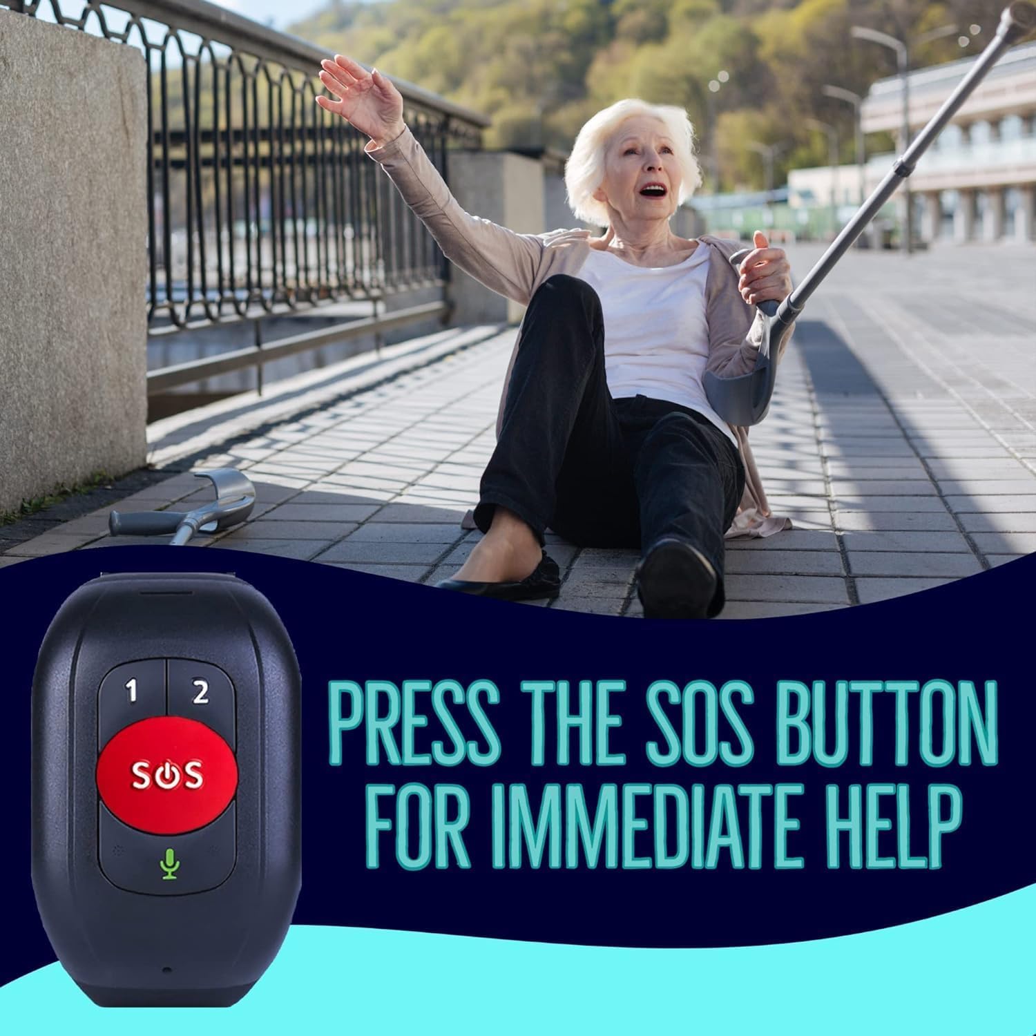 SecuLife SOS Wristband Medical Alert Bracelet – Fall Alert Device for Elderly with Real-Time GPS, SOS Button & Assistive Speakerphone – Medical Alert System for Seniors with Dementia & Alzheimer’s